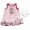 Polo By Ralph Lauren Infant Girl's Cotton 2-Piece Striped Jersey Dress Set (9 Months, Red)