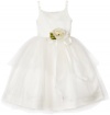 Us Angels Girls 2-6x Toddler Ballerina Inspired Dress, Ivory, 2T