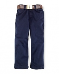 Classic pants in cotton chino, washed for softness.