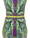 RAMPAGE Sleeveless Tropical Print Dress and Back Cutout Detail [4216054654], PURPLE/GR, LARGE