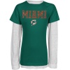 NFL Miami Dolphins Youth Girls Faux Layered Raglan Long Sleeve T-Shirt - Aqua/White (Medium)