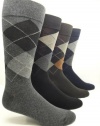 Men's Designer Argyle Cotton Crew Socks (2 Pairs)