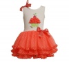 Bonnie Jean Baby Girls Cupcake Birthday Mesh Tutu Spring Summer Dress , Orange , 24 Months
