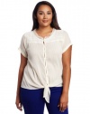 Lucky Brand Women's Plus-Size Blakely Tie Front Top