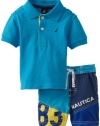 Nautica Sportswear Kids Baby-boys Infant 2 Piece Swim Set, Turquoise, 12-18 Months