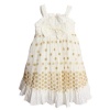 Nannette Kid Girls Ivory Glitter Gold Polka Dot Easter Spring Summer Dress