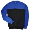 Kenneth Cole New York Mens Long Sleeve Striped V-Neck Sweater