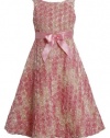 Pink Ombre Metallic Bonaz Rosette A-Line Taffeta Dress PK4FT,Bonnie Jean Tween Girls Special Occasion Flower Girl Party Dress