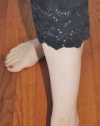 JNY Women's Stretch Black Capri Cropped Ankle Pants with Lace Like Hem Size 6