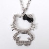 Hello Kitty Figure Necklace Pendant Bowknot Silver