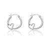 New Fashion Jewelry Heart Earrings 925 Sterling Silver Plated Small size Hoop design - Incl. ClassicDiamondHouse Free Gift Box & Cleaning Cloth