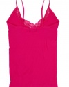 Women's Sleeveless Lace Tank Top Summer Vest - Fuchsia