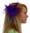 Feather Flower Hair Clip or Pin in 7 Colors Hair Bow Colors: Purple