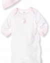 Little Me Baby-girls Newborn Prima Ballerina Gown and Hat, White/Pink, 0-3 Months