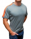 Polo Ralph Lauren RLX Mens Polyester Athletic Tee Shirt Grey Orange Gray