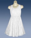 Plus Size Ivory Lace Tank Dress