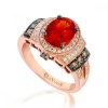 Le Vian Fire Opal Ring in 14kt Rose Gold with 0.45 Carats White and Chocolate Diamonds Featuring one Oval Fire Opal at 0.95 Carats.