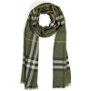 Burberry Giant Check Wool/Silk Gauze Scarf in Rosemary Check