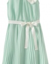 Blush by Us Angels Girls 7-16 Chiffon Dress With Pleat Skirt, Mint, 8