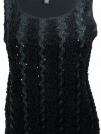 Alfani Women's Luxe Nest Embellished Tank Large Ebony Black [Apparel]