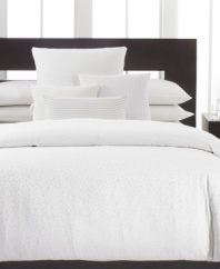 A jacquard woven matelasse design creates sumptuous texture and softness in this Mykonos European sham from Calvin Klein. Finished in pure cotton.
