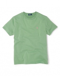 Ralph Lauren Childrenswear fashions a classic tee in solid cotton jersey for a fun, comfortable look.