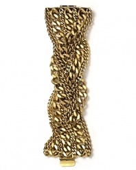 Elizabeth Cole 24 Karat Braided Chain Bracelet
