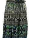 Maxi Patterned Belted Dress