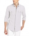 Calvin Klein Jeans Men's Modern Solid Long Sleeve Woven Shirt