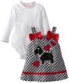 Youngland Baby-girls Infant Two Piece Jumper Set With Dog Applique