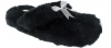 Capelli New York Faux Fur Thong With Organza Bow Ladies Indoor Slipper