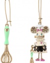 Betsey Johnson Paris is Always a Good Idea Mouse and Whisk Mismatch Drop Earrings