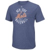 New York Mets Majestic The Big Time Tri-Blend Premium Heathered T-Shirt - Blue