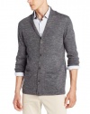 John Varvatos Star USA Men's Luxe Notch Collar Sweater Jacket Sweater, Cement, XL