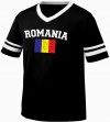 Romania Flag International Soccer Ringer Shirt, Romanian Pride Mens V-Neck T-shirt