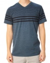 Retrofit Men's Short Sleeve V-Neck Basic T-Shirt Blue & Black Striped