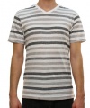 Retrofit Men's Short Sleeve V-Neck T-Shirt White w/Black & Gray Stripes