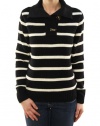 Lauren Jeans Co By Ralph Lauren Womens Pullover Striped Knit Sweater Black