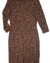 Ralph Lauren Lauren Women's Long Sleeve Toast Leopard Sweater Dress