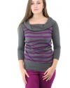 AGB Stripe Marylin 3/4 Sleeve Sweater