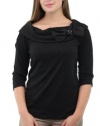 AGB Bow Embellished Marylin 3/4 Sleeve Sweater