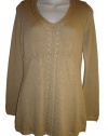 Alfani Women's Sweater Top, Size Medium, Light Brown