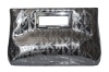 Michael Kors Berkley MK Signature Mirror Metallic Nickel Clutch