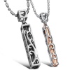 3Aries Fashion Titanium Stainless Steel Silver Rattan Black/Rose Gold Plated Metal Bar Men/Women Lover Pendant Couple Necklaces