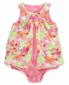 First Impressions Infant Girls Pink Butterfly Sunsuit Romper, 3-6 Months