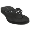 Marc Fisher Fluff Womens Size 7 Black Open Toe Textile Flip Flops Sandals Shoes