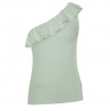 Lauren Beach Ralph Lauren Women's Petite Drop Shoulder Ruffle Shirt