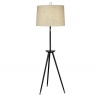 Robert Abbey PN671 Lamps with Natural Linen and Rolled Edge Hem Shades, Nickel Finish