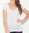 G by GUESS Women's Caley V-Neck Burnout Tee