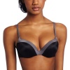 Lily of France Women's Gel Touch Push Up Bra, Black/Steele Violet, 36B